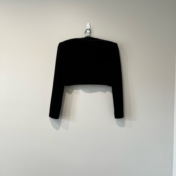 VintageBlack Velvet Dress w/ Matching Shrug by Joseph Ribkoff, Size 6P - Picture 8 of 13